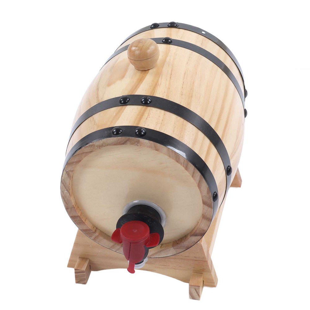 Wine Beer Whiskey - Barriles de madera de pino vintage