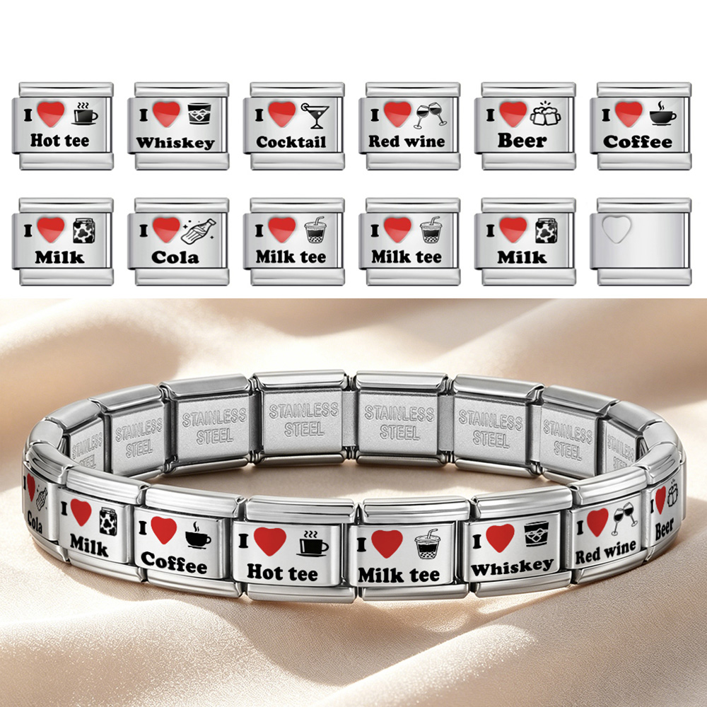 Wine Beer Red - Elegante Charm Italiano de Acero Inoxidable