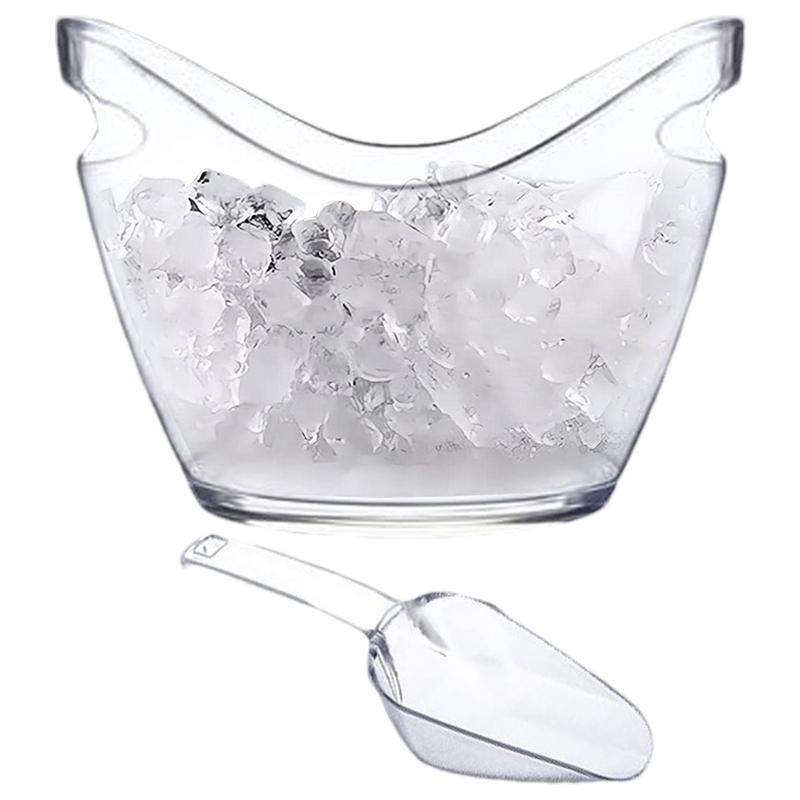 Ice Bucket Silver - Cubo de hielo transparente, bañera de