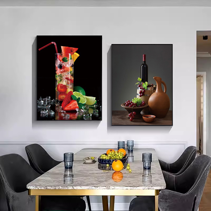 Wine Beer Restaurant - Cuadro Decorativo de Lienzo para Cocina