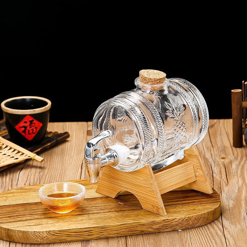 Wine Beer Whiskey - Barril de whisky de vidrio de