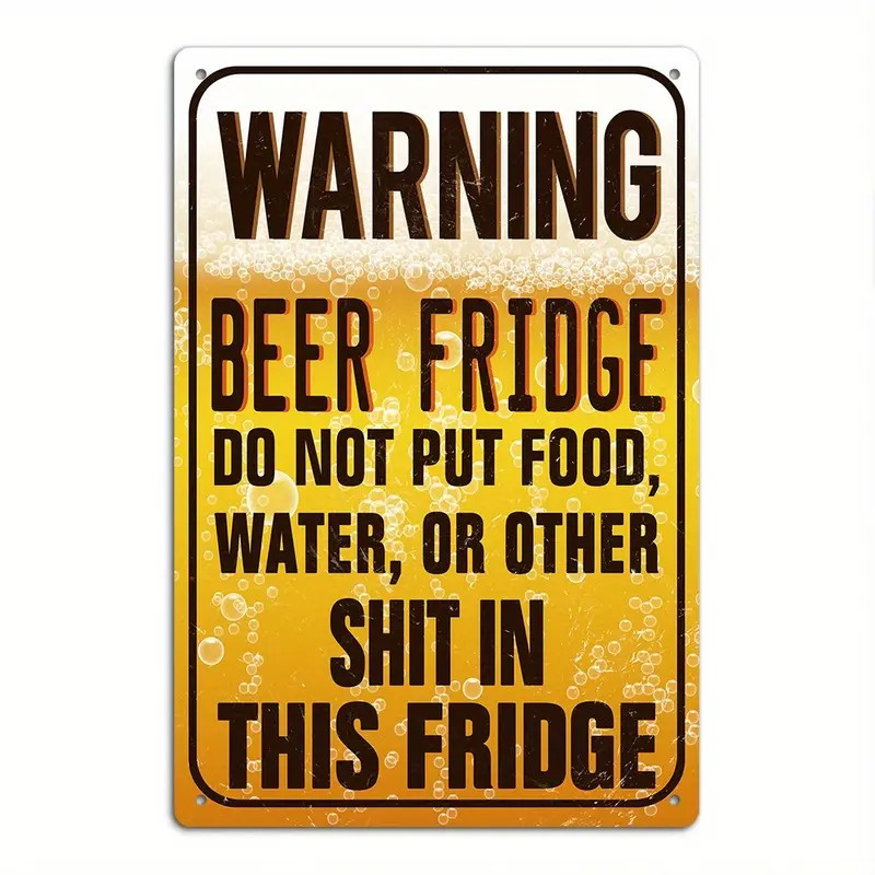Letrero Metálico Vintage Humor - Wine Beer Fridge reseña y precio