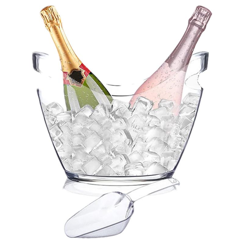 Cubo de hielo transparente, ba - Ice Bucket Silver reseña y precio