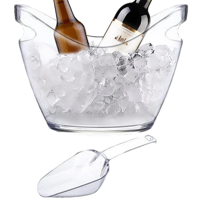 Cubo de hielo transparente, ba - Ice Bucket Silver reseña y precio