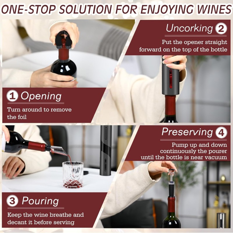 Sacacorchos automático eléctri - Wine Beer Opener reseña y precio