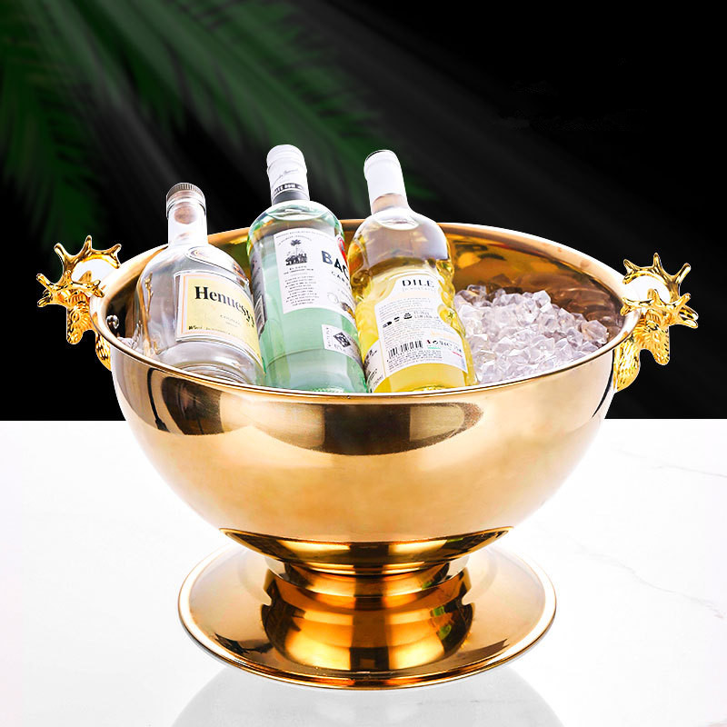 Cubo de vino de hielo con dise - Ice Bucket Silver reseña y precio