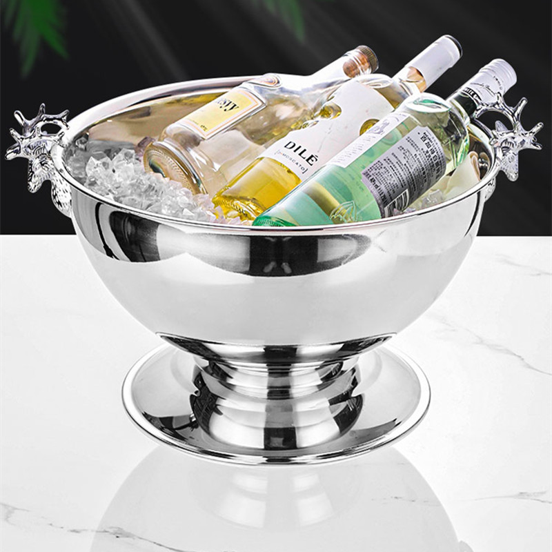 Cubo de vino de hielo con dise - Ice Bucket Silver reseña y precio