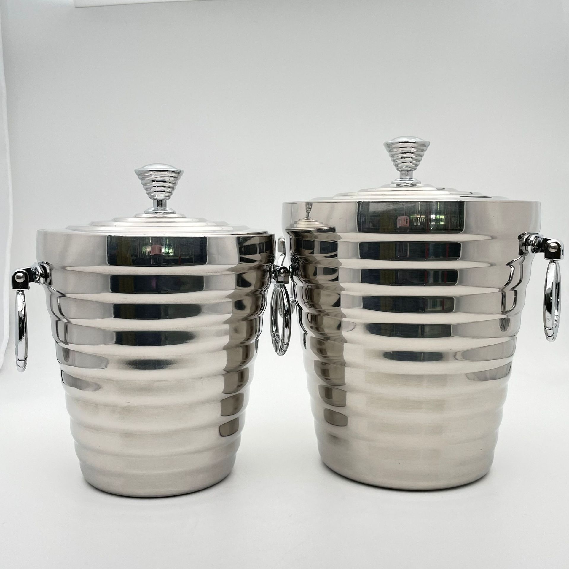 Cubo de hielo doble de acero i - Ice Bucket Silver reseña y precio
